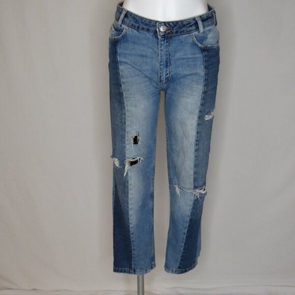 Free People Two Tone Distressed High Rise Jeans 26" Women's 27 - Picture 10 of 13